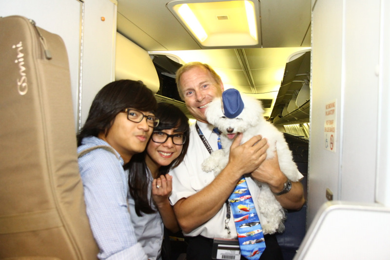 With our flight captain!! And flight dog!